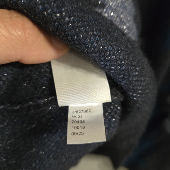 Ann Taylor 2023 Blue Floral With Metallic Silver Details Sweater Size Medium - Picture 10 of 16